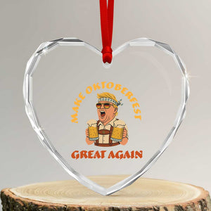 Make Oktoberfest Great Again Heart Crystal Glass Ornament Funny Trump Bavarian Costume Party Beer Festival TS02 Transparent Glass 3'' Heart Print Your Wear