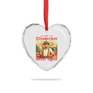 Make Oktoberfest Great Again Heart Crystal Glass Ornament Funny Trump Patriotic Beer Festival Parody TS02 Print Your Wear