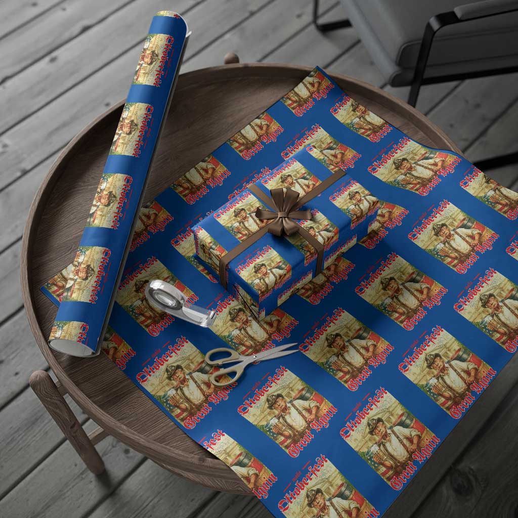 Make Oktoberfest Great Again Wrapping Paper Roll Funny Trump Patriotic Beer Festival Parody TS02 Blue Print Your Wear