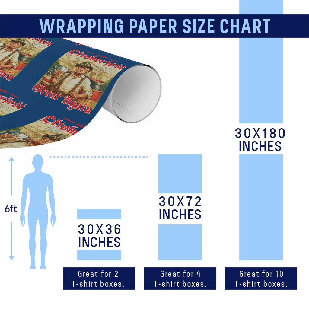 Make Oktoberfest Great Again Wrapping Paper Roll Funny Trump Patriotic Beer Festival Parody TS02 Print Your Wear