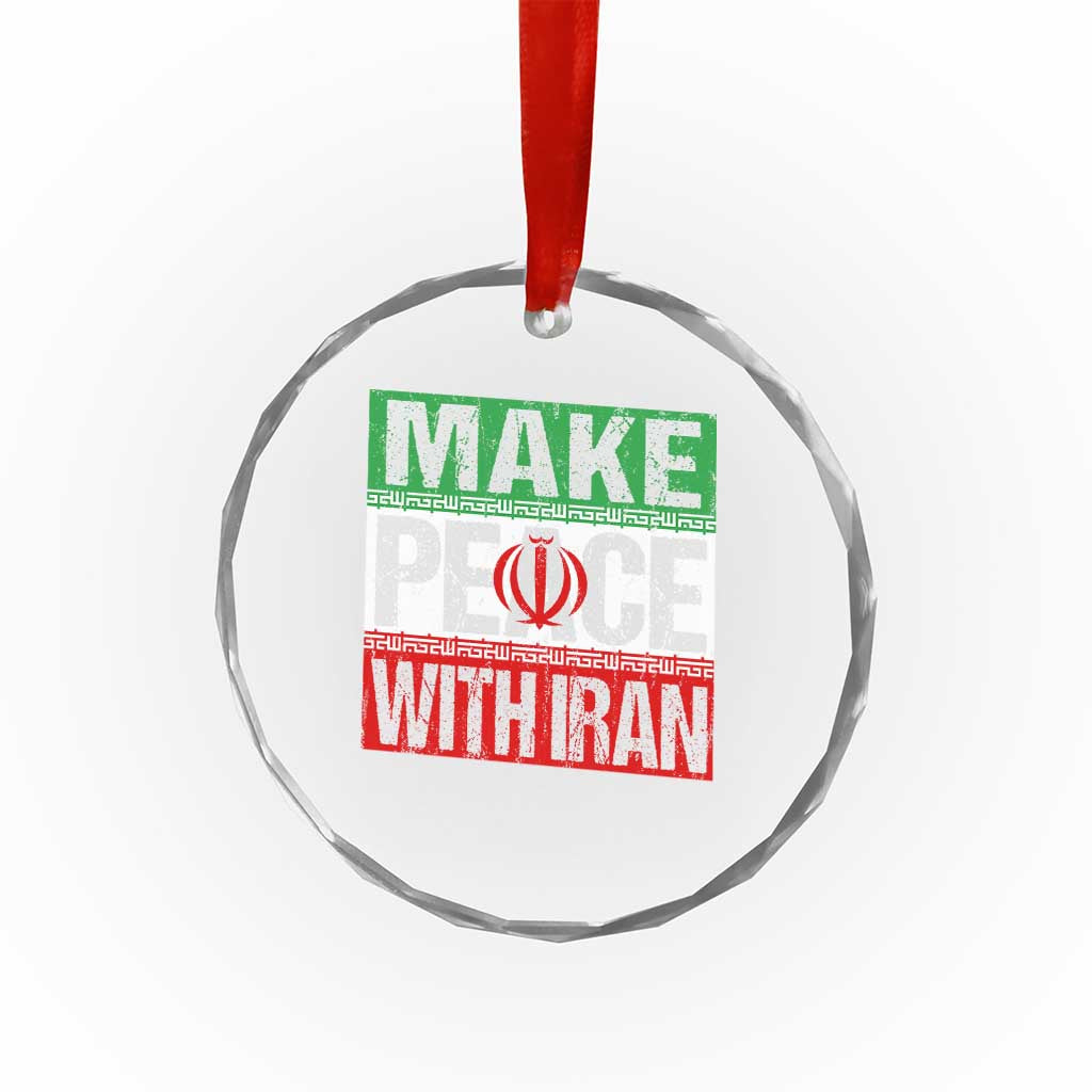 Make Peace With Iran Crystal Glass Ornament Peace Pacifist Stop War In Middle East TS11 Print Your Wear