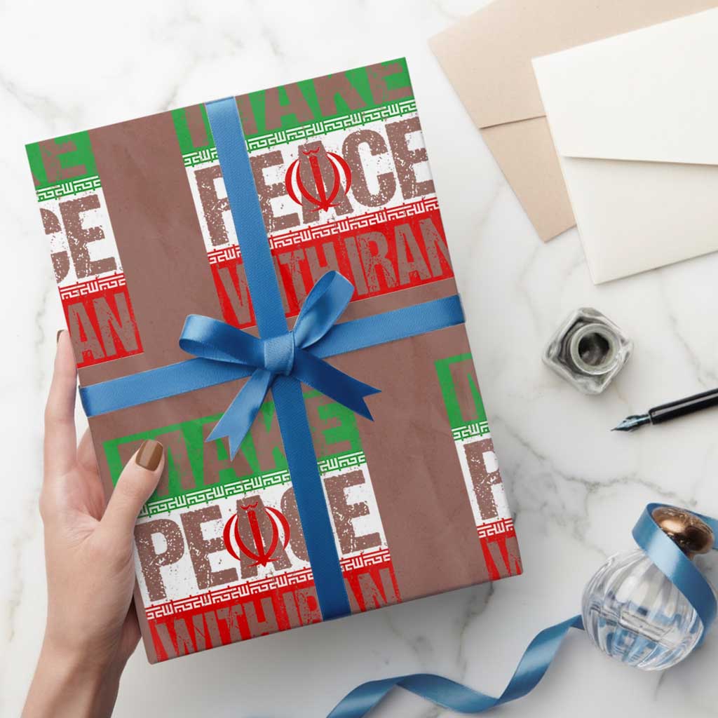 Make Peace With Iran Wrapping Paper Roll Peace Pacifist Stop War In Middle East TS11 Mocha Print Your Wear