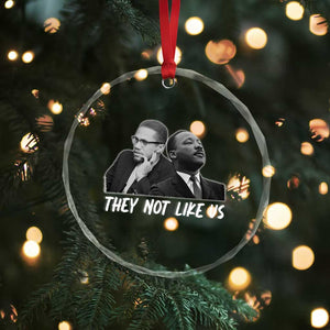 Malcolm X and MLK Crystal Glass Ornament They Not Like Us TS02 Print Your Wear