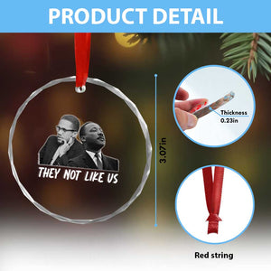 Malcolm X and MLK Crystal Glass Ornament They Not Like Us TS02 Print Your Wear