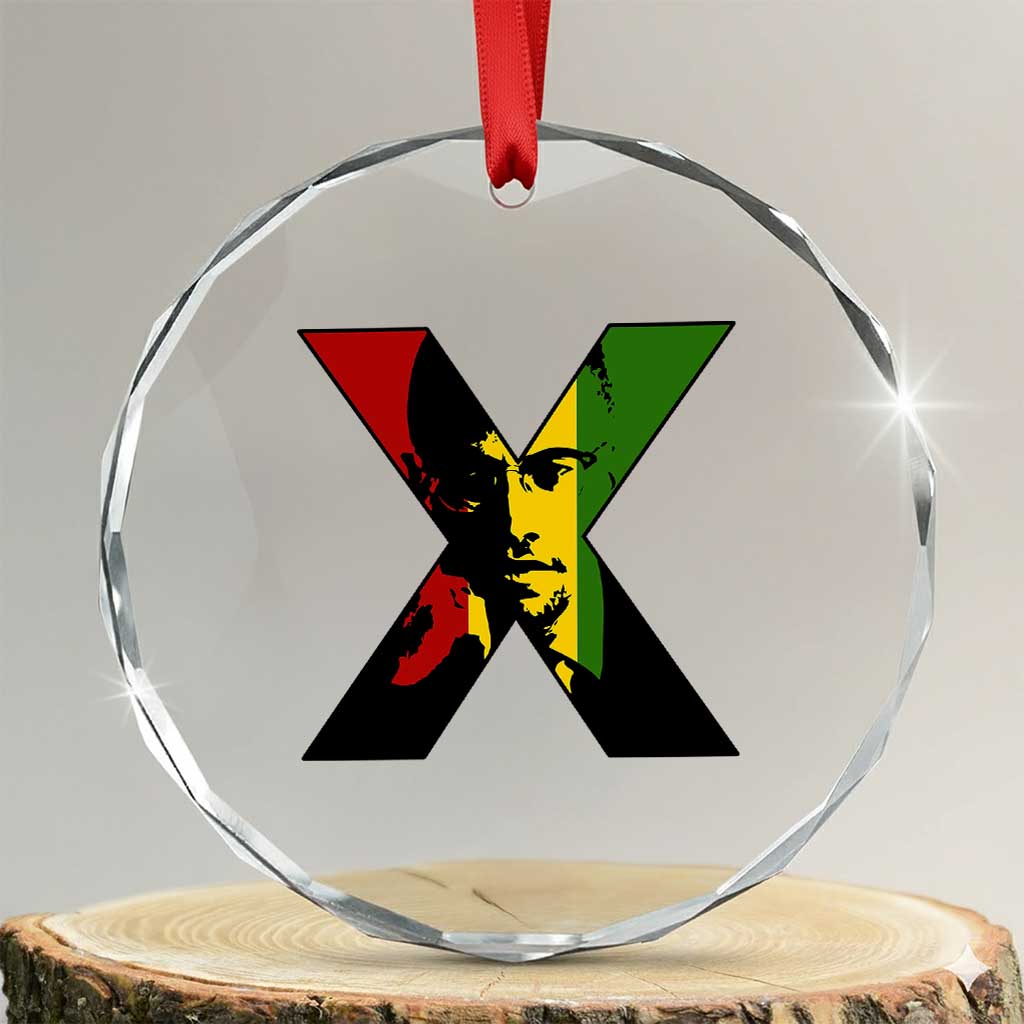 Malcolm X Crystal Glass Ornament African American Heritage Gift TS12 Transparent Glass 3'' Circle Print Your Wear