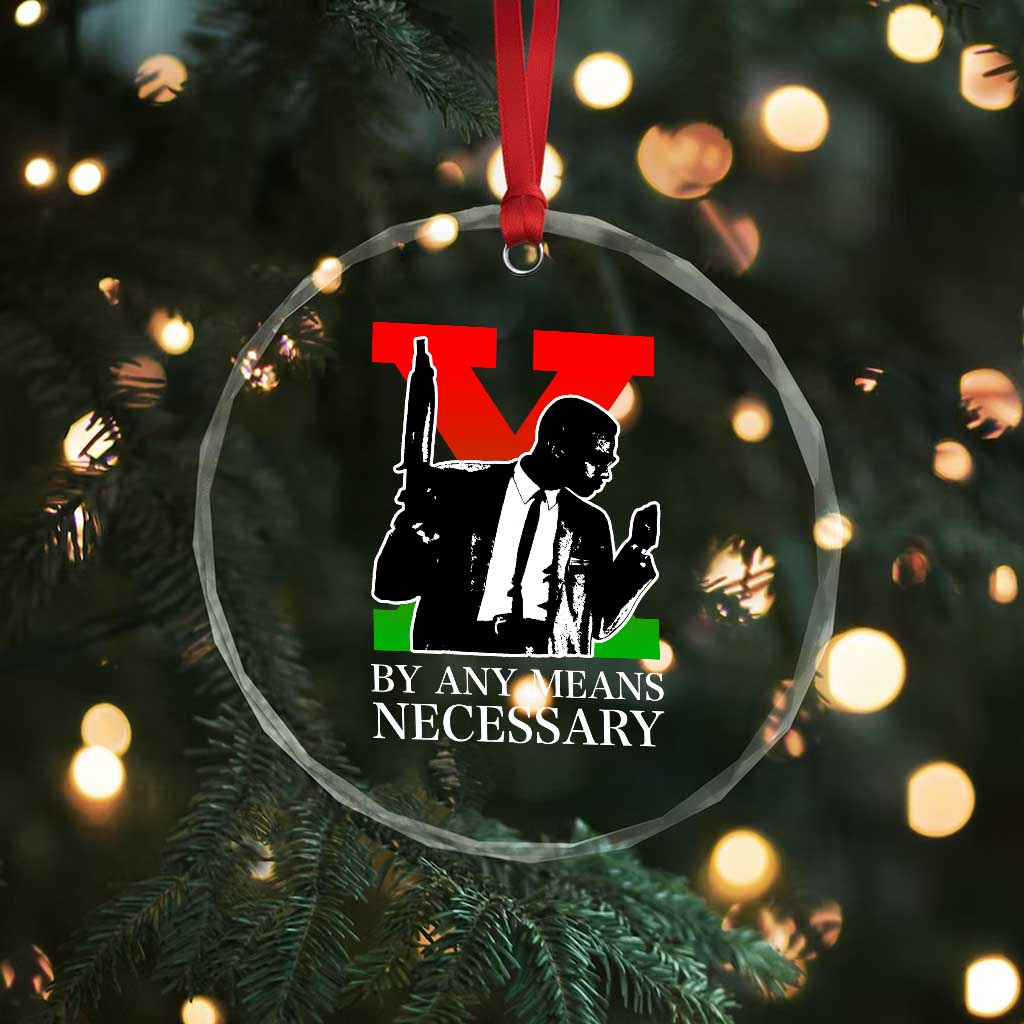 Malcolm X Crystal Glass Ornament By Any Means Necessary TS14 Print Your Wear