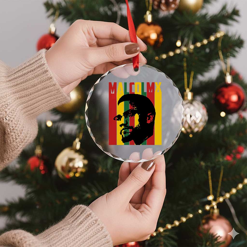 Malcolm X Crystal Glass Ornament Pan African Flag Black History TS14 Print Your Wear