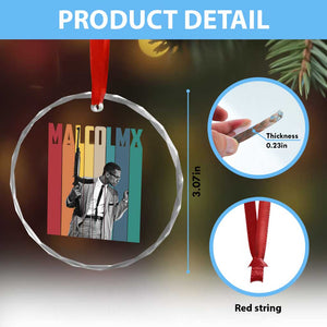 Malcolm X Crystal Glass Ornament Retro Portrait Black Empowerment Heritage Gift TS12 Print Your Wear