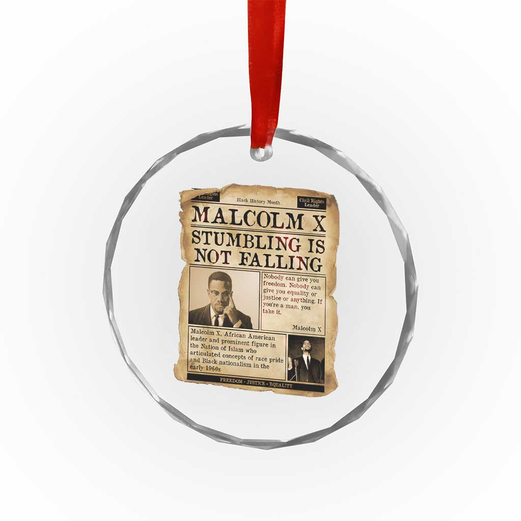 Malcolm X Crystal Glass Ornament Stumbling Is Not Falling Civil Rights Leader TS12 Print Your Wear