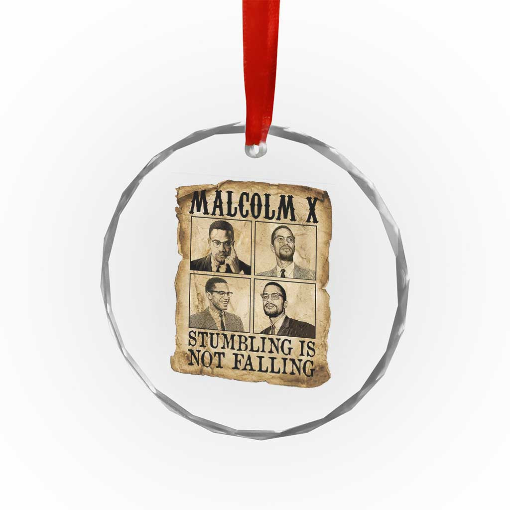 Malcolm X Crystal Glass Ornament Stumbling Is Not Falling Historical Poster TS12 Print Your Wear