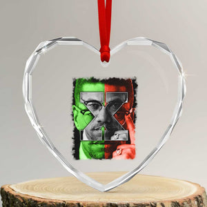 Malcolm X Heart Crystal Glass Ornament Black History Month TS10 Transparent Glass 3'' Heart Print Your Wear
