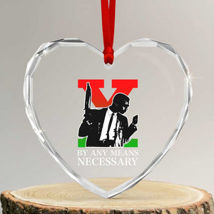 Malcolm X Heart Crystal Glass Ornament By Any Means Necessary TS14 Transparent Glass 3'' Heart Print Your Wear