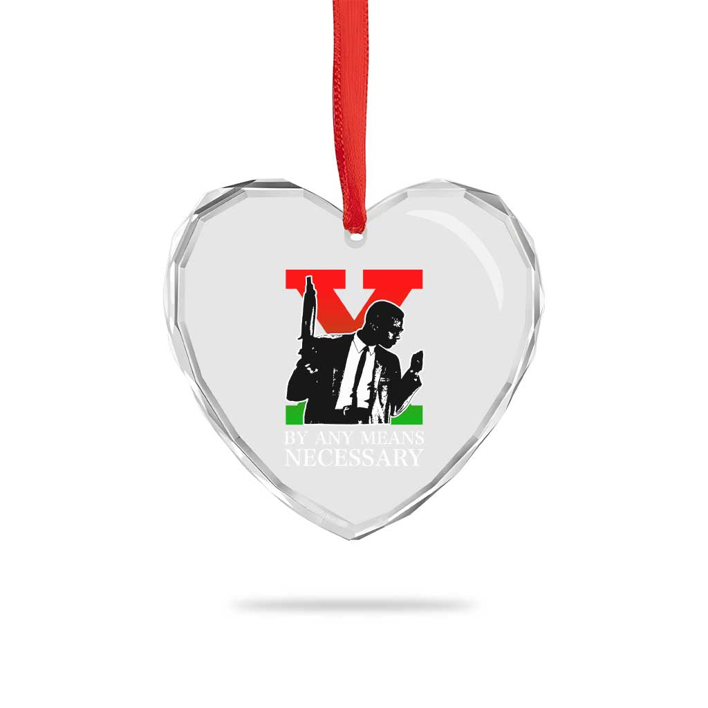 Malcolm X Heart Crystal Glass Ornament By Any Means Necessary TS14 Print Your Wear