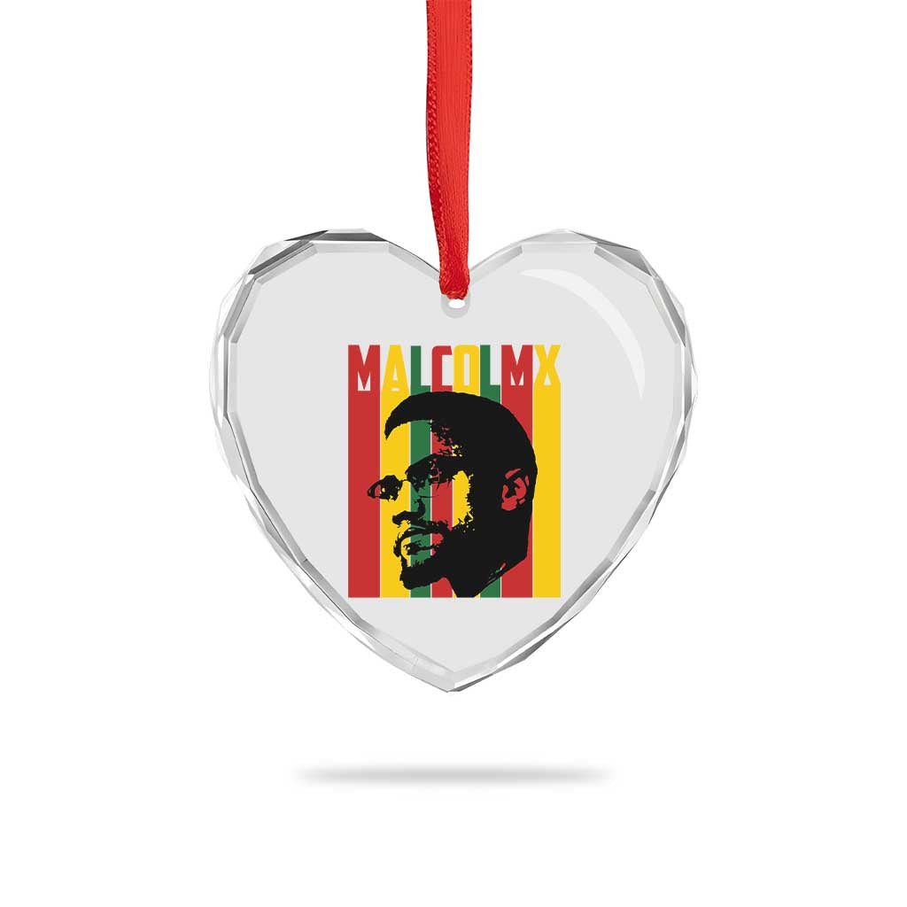 Malcolm X Heart Crystal Glass Ornament Pan African Flag Black History TS14 Print Your Wear