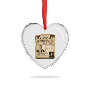 Malcolm X Heart Crystal Glass Ornament Stumbling Is Not Falling Civil Rights Leader TS12 Print Your Wear