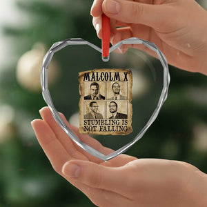 Malcolm X Heart Crystal Glass Ornament Stumbling Is Not Falling Historical Poster TS12 Print Your Wear