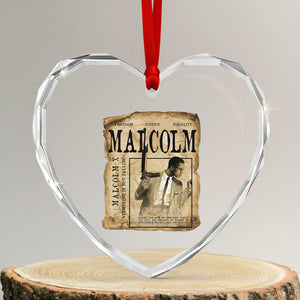 Malcolm X Historical Newspaper Heart Crystal Glass Ornament Stumbling Is Not Falling Black History TS12 Transparent Glass 3'' Heart Print Your Wear