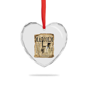 Malcolm X Historical Newspaper Heart Crystal Glass Ornament Stumbling Is Not Falling Black History TS12 Print Your Wear
