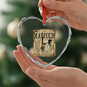 Malcolm X Historical Newspaper Heart Crystal Glass Ornament Stumbling Is Not Falling Black History TS12 Print Your Wear