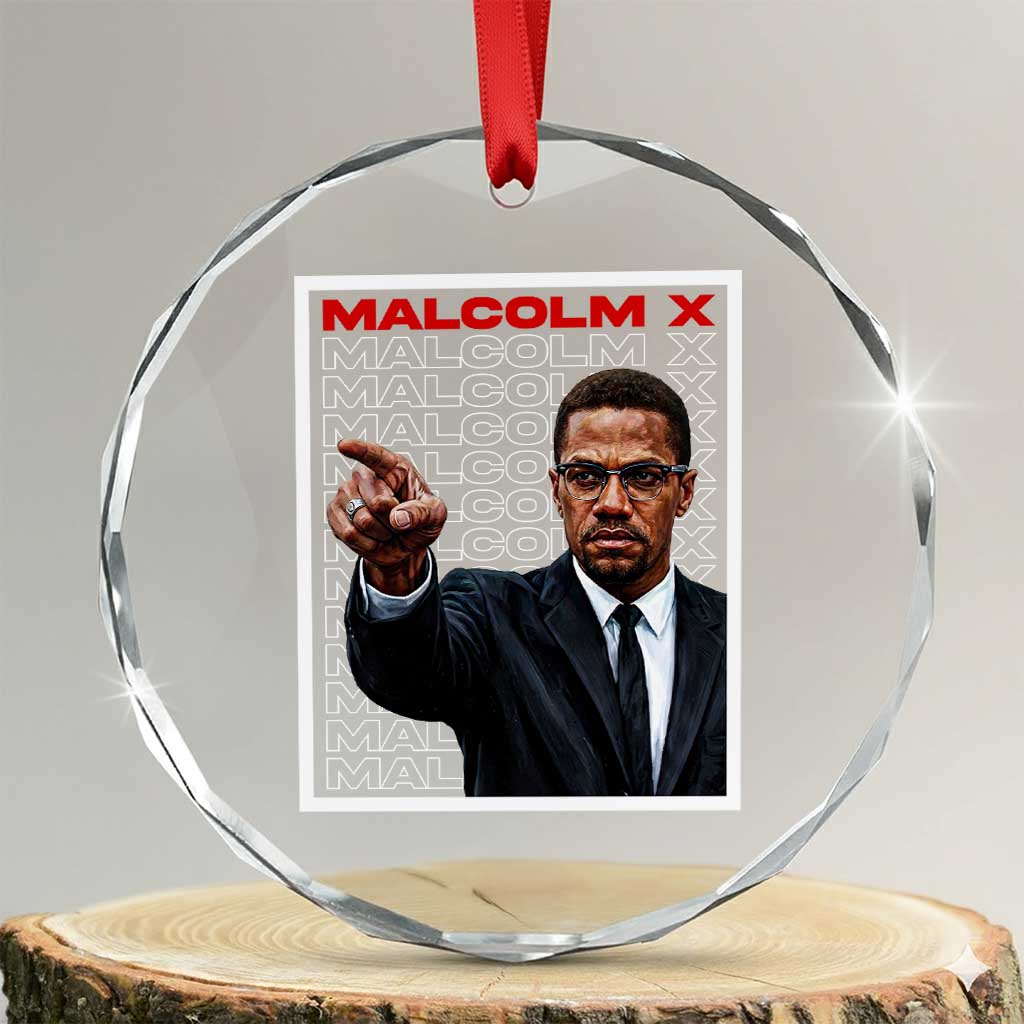 Malcolm X Legend Crystal Glass Ornament African American Activist Legacy TS12 Transparent Glass 3'' Circle Print Your Wear