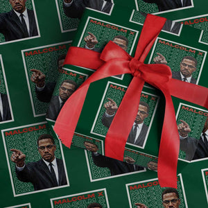 Malcolm X Legend Wrapping Paper Roll African American Activist Legacy TS12 Green Print Your Wear