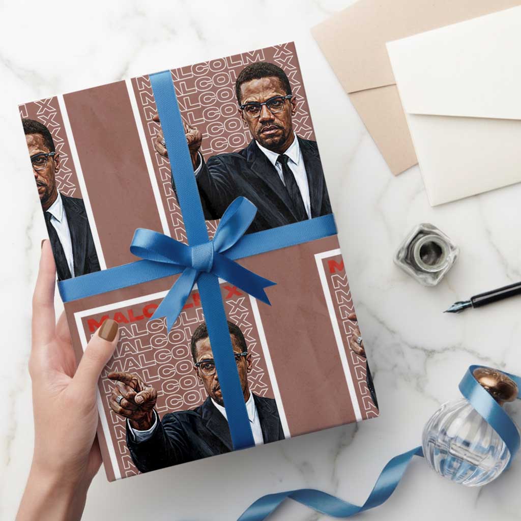 Malcolm X Legend Wrapping Paper Roll African American Activist Legacy TS12 Mocha Print Your Wear