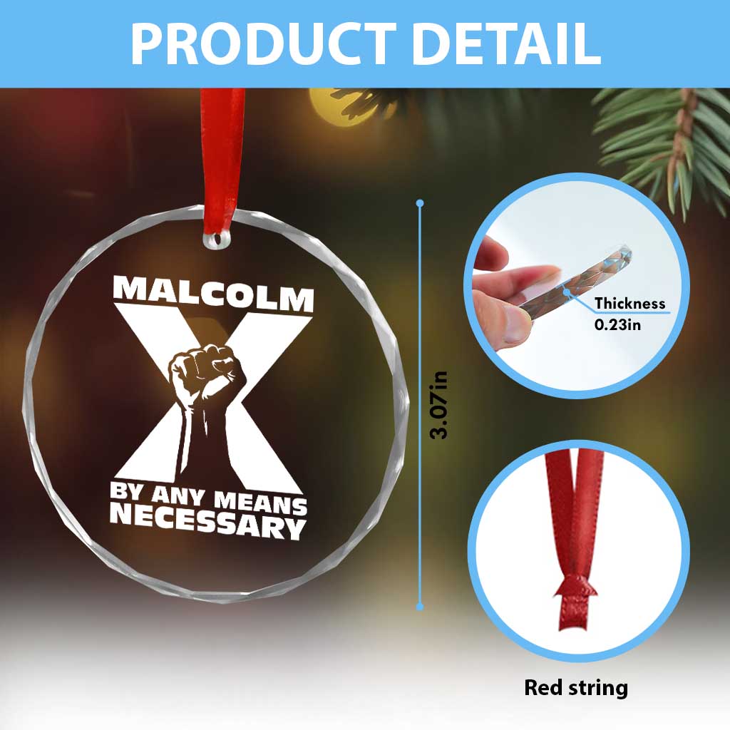 Malcolm X Power Fist Crystal Glass Ornament Civil Rights Leader Pride Bold Statement TS02 Print Your Wear