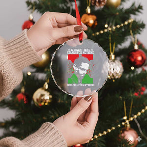 Malcolm X Quote Crystal Glass Ornament Retro A Man Who Stands for Nothing Black History TS10 Print Your Wear