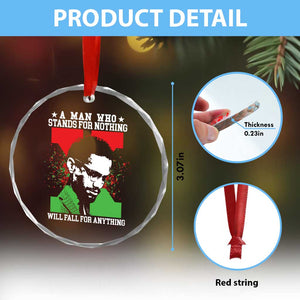 Malcolm X Quote Crystal Glass Ornament Retro A Man Who Stands for Nothing Black History TS10 Print Your Wear