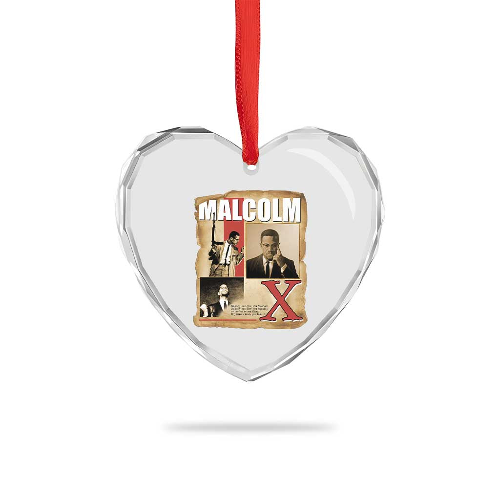 Malcolm X Quote Heart Crystal Glass Ornament Nobody Can Give You Freedom Take It TS12 Print Your Wear