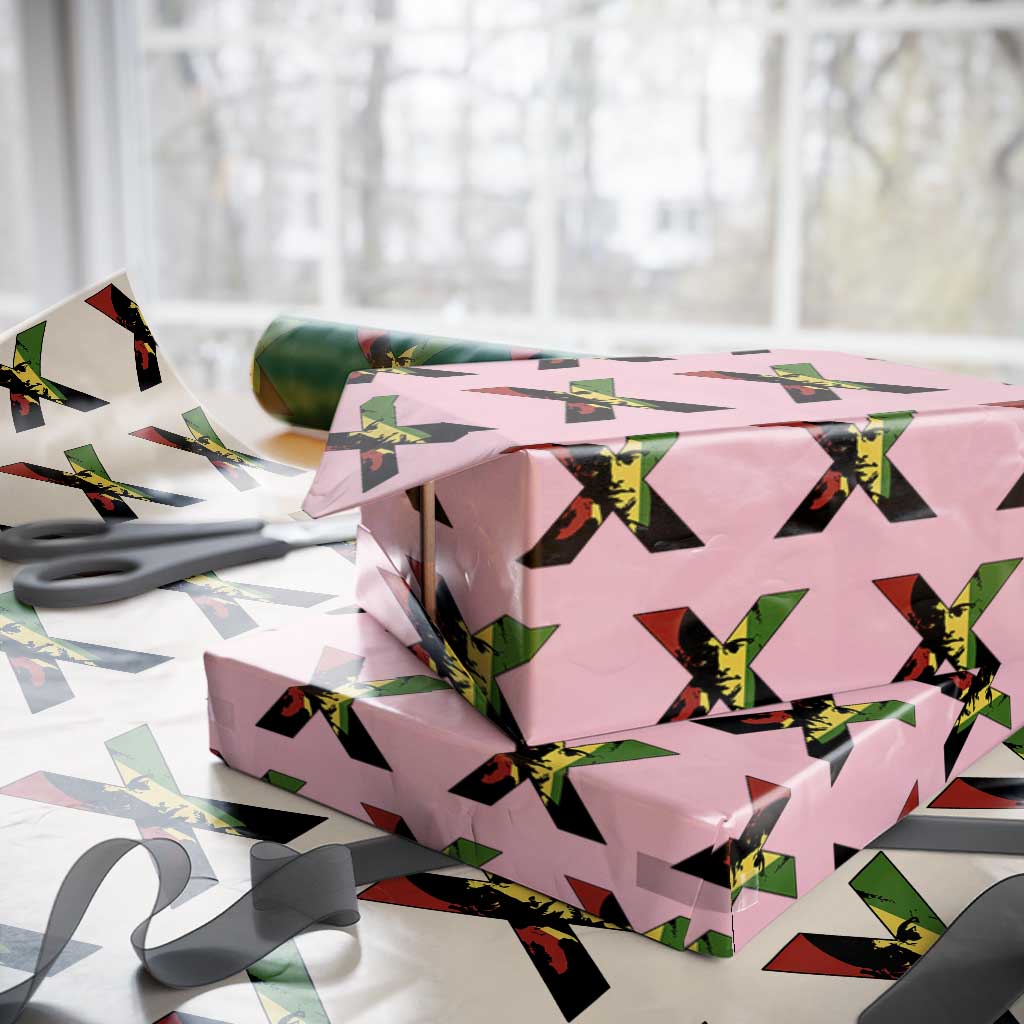 Malcolm X Wrapping Paper Roll African American Heritage Gift TS12 Light Pink Print Your Wear