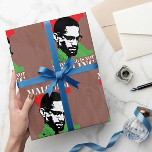 Malcolm X Wrapping Paper Roll Stumbling Is Not Falling Black History Leader TS12 Mocha Print Your Wear