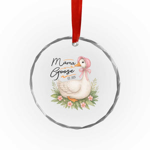 Mama Goose Est 2025 Crystal Glass Ornament Retro New Mom Mothers Day TS02 Print Your Wear
