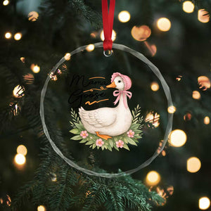Mama Goose Est 2025 Crystal Glass Ornament Retro New Mom Mothers Day TS02 Print Your Wear