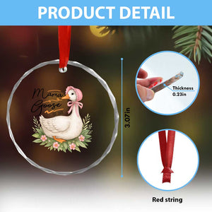 Mama Goose Est 2025 Crystal Glass Ornament Retro New Mom Mothers Day TS02 Print Your Wear