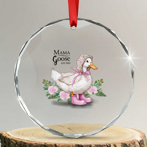 Mama Goose Est 2025 Crystal Glass Ornament Vintage New Mom Mothers Day TS02 Transparent Glass 3'' Circle Print Your Wear