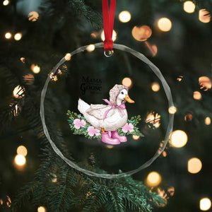 Mama Goose Est 2025 Crystal Glass Ornament Vintage New Mom Mothers Day TS02 Print Your Wear