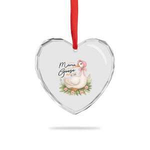 Mama Goose Est 2025 Heart Crystal Glass Ornament Retro New Mom Mothers Day TS02 Print Your Wear
