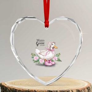 Mama Goose Est 2025 Heart Crystal Glass Ornament Vintage New Mom Mothers Day TS02 Transparent Glass 3'' Heart Print Your Wear