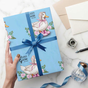 Mama Goose Est 2025 Wrapping Paper Roll Vintage New Mom Mothers Day TS02 Light Blue Print Your Wear