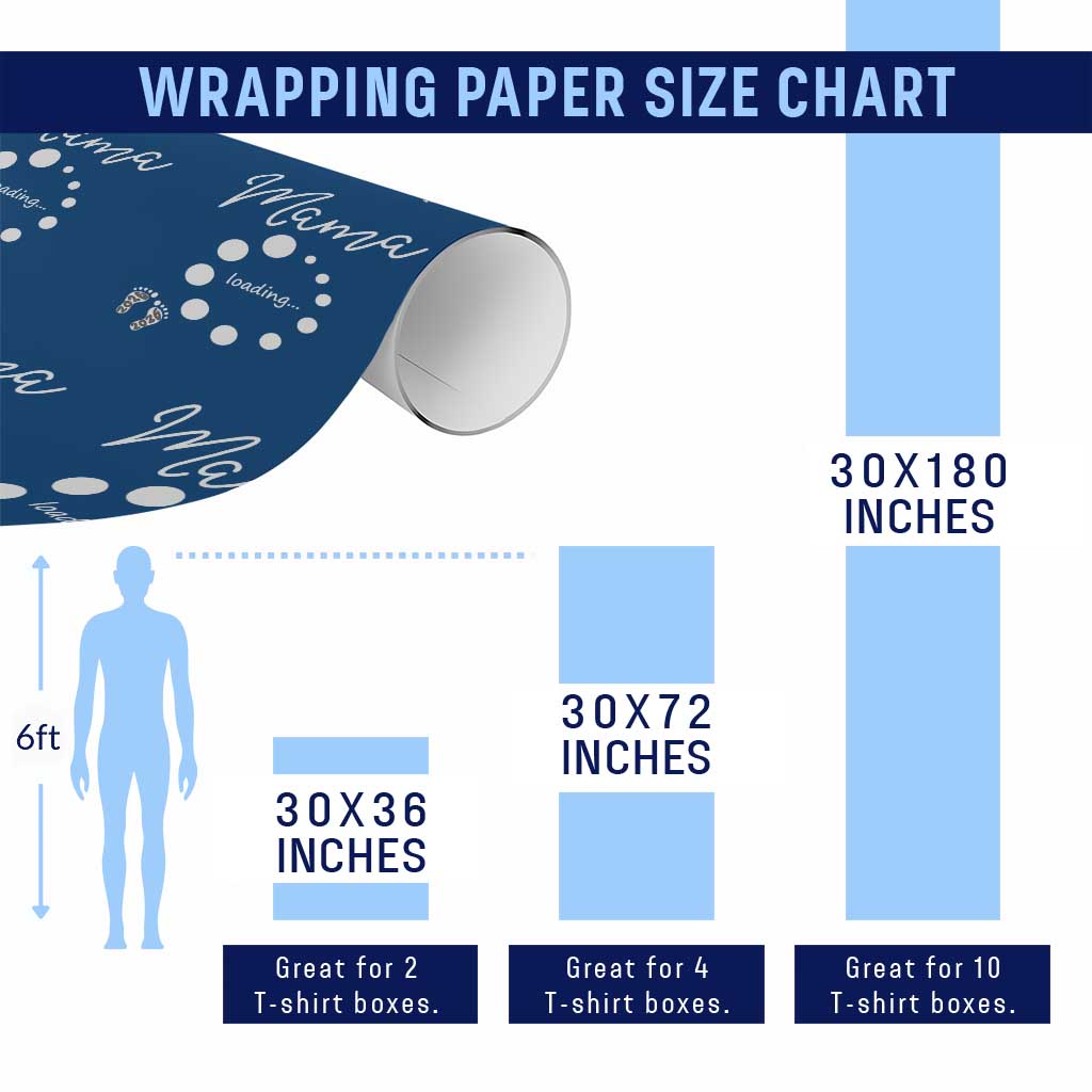 Mama Loading 2026 Wrapping Paper Roll Pregnancy Announcement Mothers Day TS12 Print Your Wear