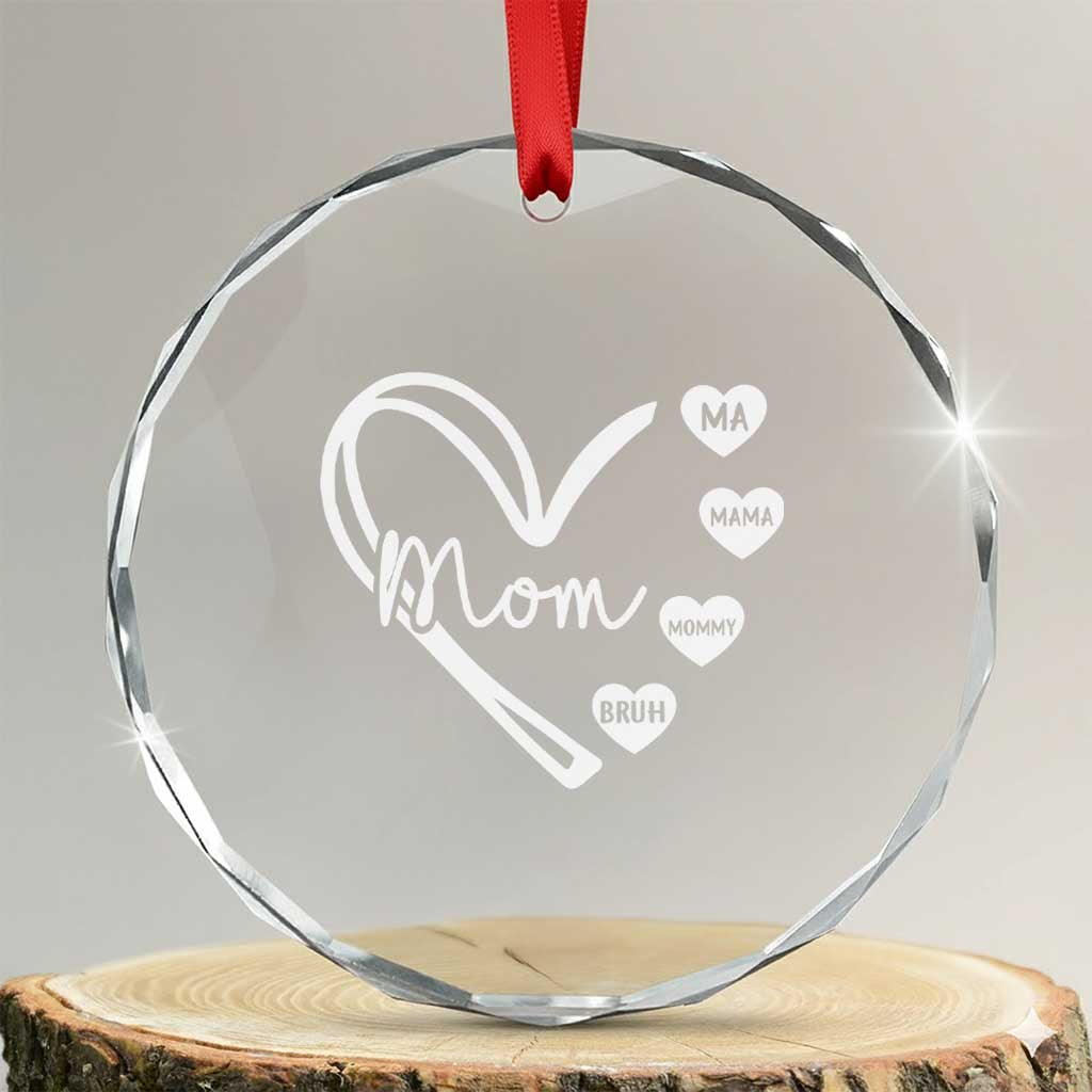 Mama Mommy Mom Bruh Crystal Glass Ornament Mothers Day Humor Gift TS12 Transparent Glass 3'' Circle Print Your Wear