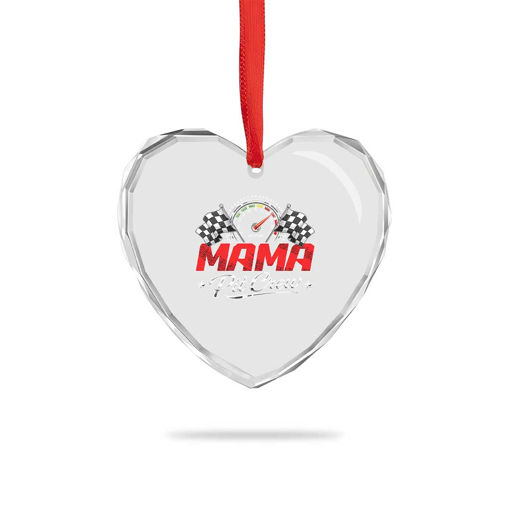 Mama Pit Crew Heart Crystal Glass Ornament Racing Family Matching Mothers Day TS11 Print Your Wear