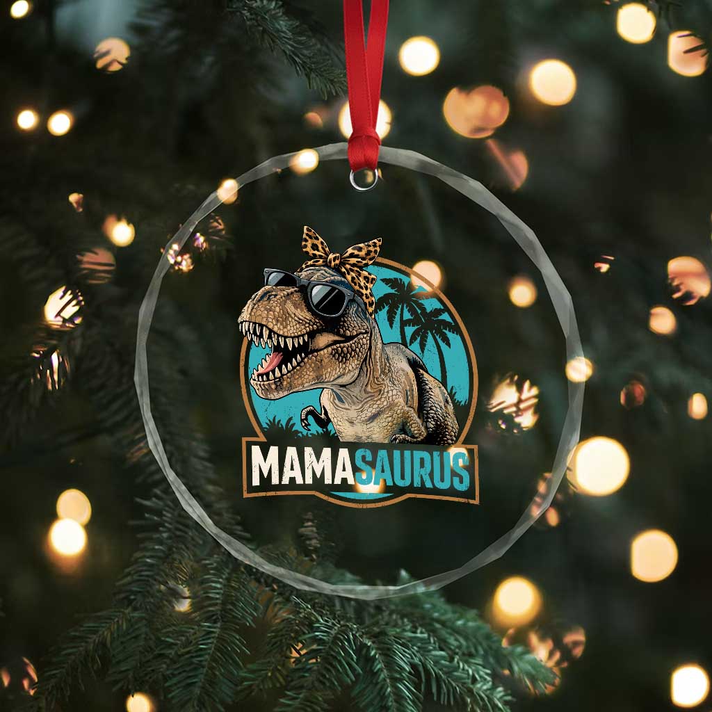 Mamasaurus Funny Dinosaur Mama Crystal Glass Ornament Mothers Day Family Matching TS11 Print Your Wear