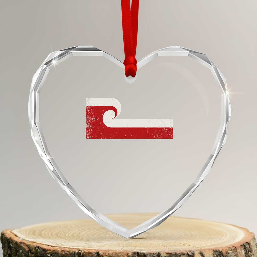 Maori Flag Tino Rangatiratanga Heart Crystal Glass Ornament Polynesian Heritage New Zealand Pride TS11 Transparent Glass 3'' Heart Print Your Wear