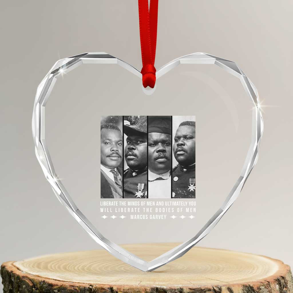 Marcus Garve Quote Heart Crystal Glass Ornament Liberate The Minds Of Men TS12 Transparent Glass 3'' Heart Print Your Wear