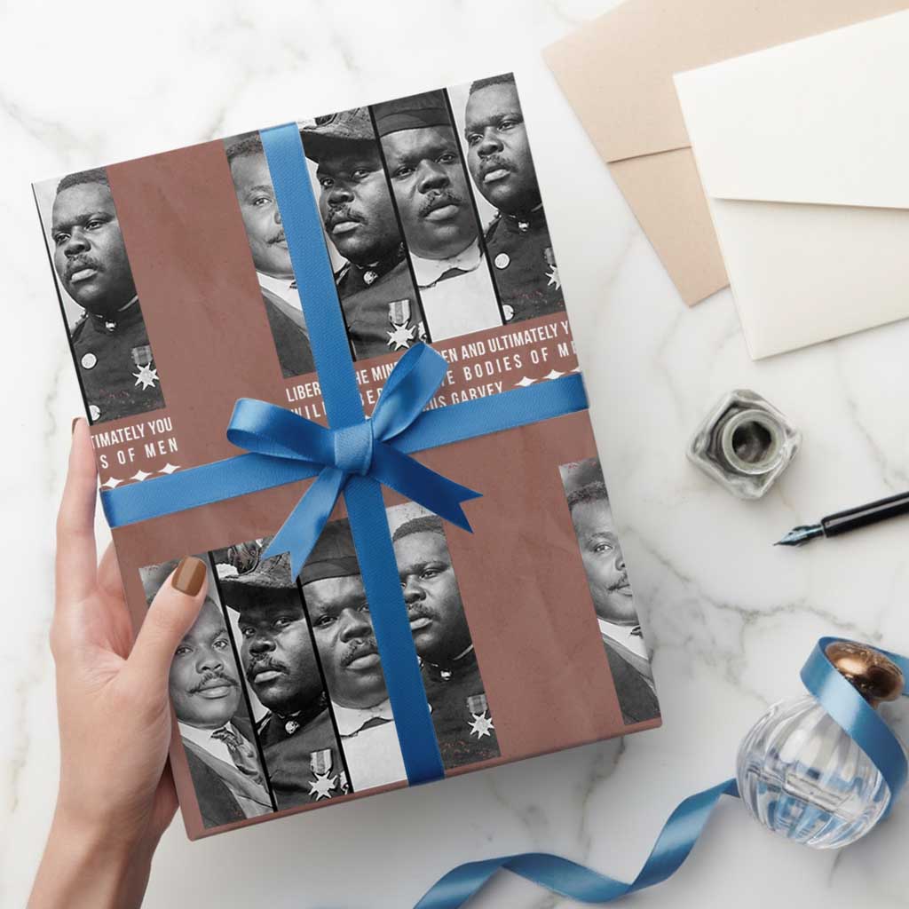 Marcus Garve Quote Wrapping Paper Roll Liberate The Minds Of Men TS12 Mocha Print Your Wear