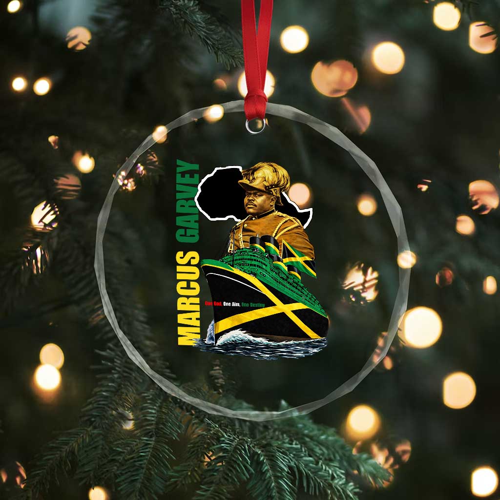 Marcus Garvey Jamaica Pride Crystal Glass Ornament One God One Aim One Destiny TS12 Print Your Wear