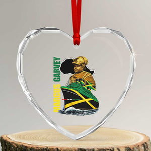 Marcus Garvey Jamaica Pride Heart Crystal Glass Ornament One God One Aim One Destiny TS12 Transparent Glass 3'' Heart Print Your Wear