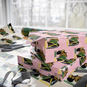 Marcus Garvey Jamaica Pride Wrapping Paper Roll One God One Aim One Destiny TS12 Light Pink Print Your Wear